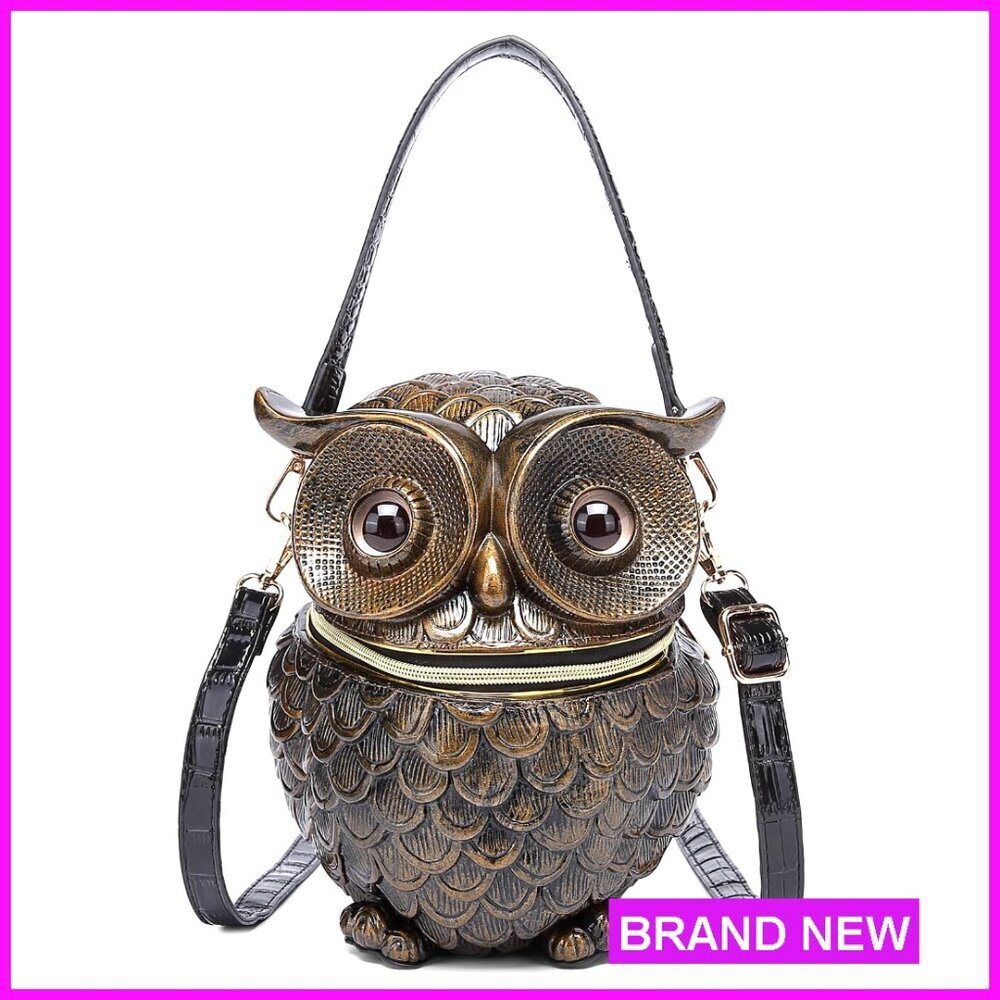 Unique 3D Owl Shaped PVC Crossbody Shoulder Bag Purse Handbag